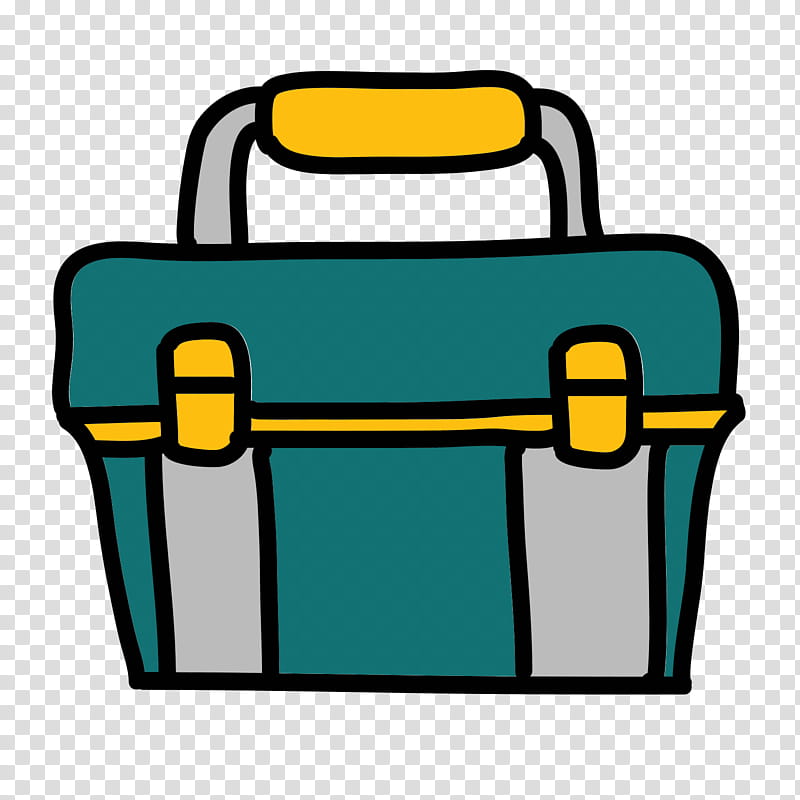 Tool Boxes Bag, Cartoon, Caixa De Ferramentas, Drawing, Yellow, Baggage, Luggage And Bags, Cooler transparent background PNG clipart
