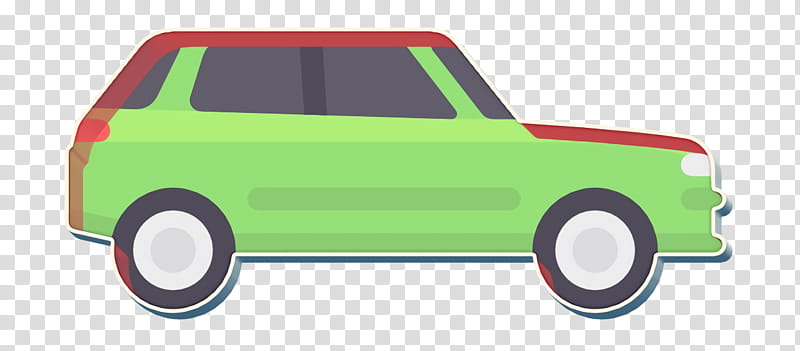 Transport icon Car icon Automobile icon, Land Vehicle, Green, Yellow, Hatchback, City Car, Classic Car transparent background PNG clipart