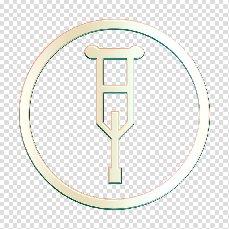 breake icon broken icon broken leg icon, Crutches Icon, Logo, Symbol, Emblem, Circle transparent background PNG clipart