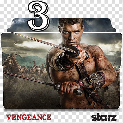 Spartacus series and season folder icons, Spartacus S ( transparent background PNG clipart