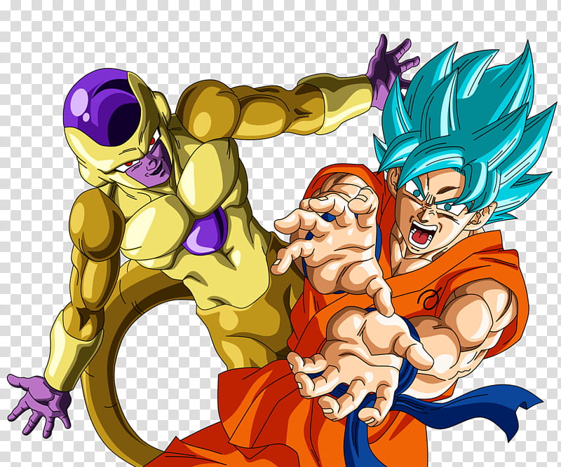 GOKU SSJ BLUE VS GOLDEN FREEZA REMASTER transparent background PNG clipart