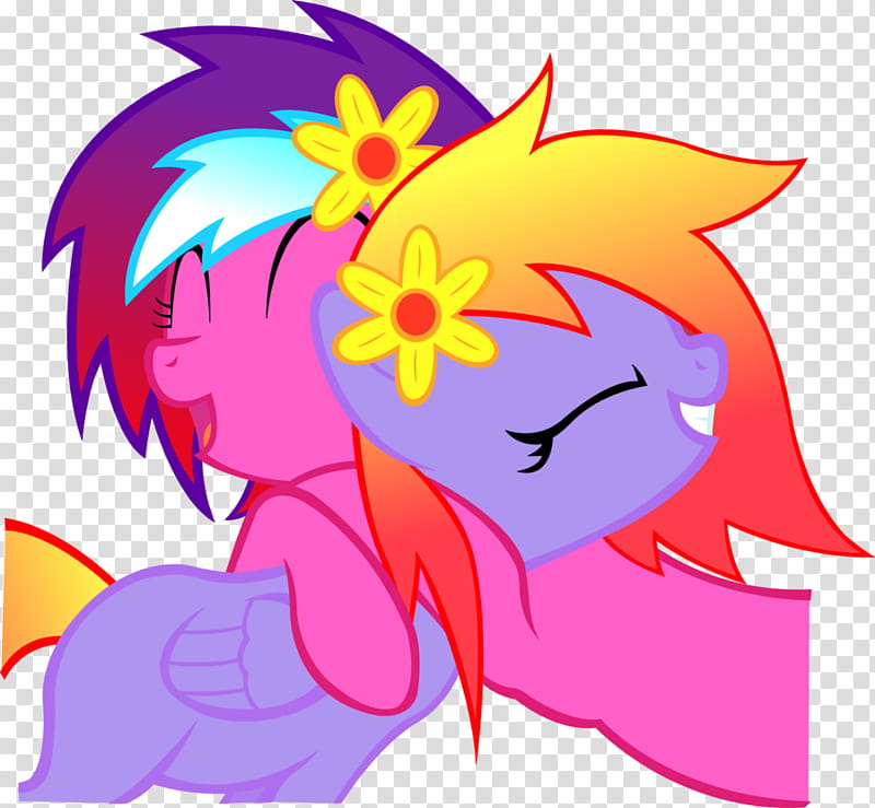 Ermahgerd Pwny Hugs, two assorted-color My Little Ponnies transparent background PNG clipart