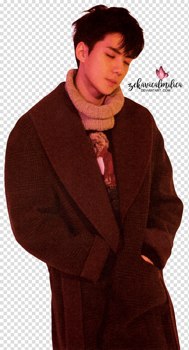 EXO Sehun  Season Greetings, man in brown robe transparent background PNG clipart