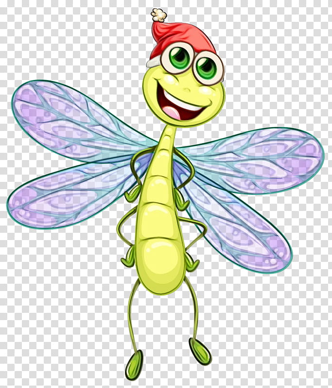 Insect Cartoon Dragonfly Drawing, Watercolor, Paint, Wet Ink, Character, Animation, Odonata, Dragonflies And Damseflies transparent background PNG clipart