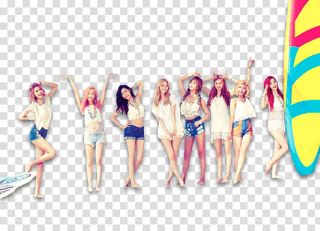 Girls Generation , group of females wearing assorted white tops transparent background PNG clipart