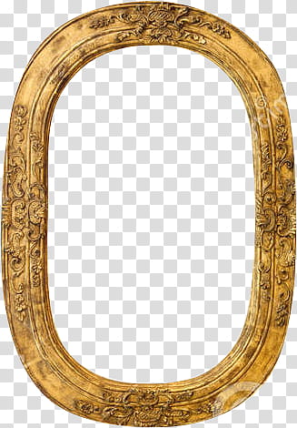 oval gold-colored floral frame transparent background PNG clipart