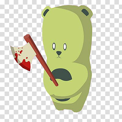 Monsters, green bear holding axe illustration transparent background PNG clipart