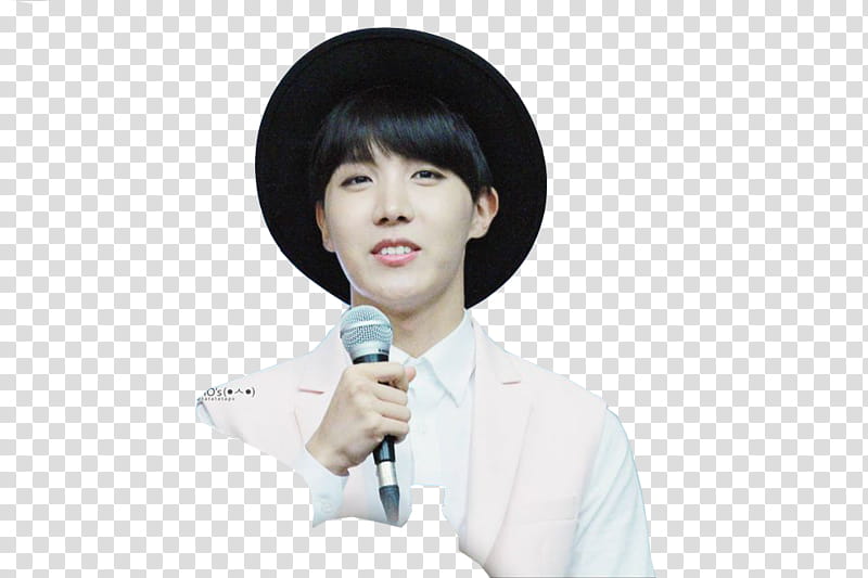 JHOPE BTS, man holding microphone transparent background PNG clipart