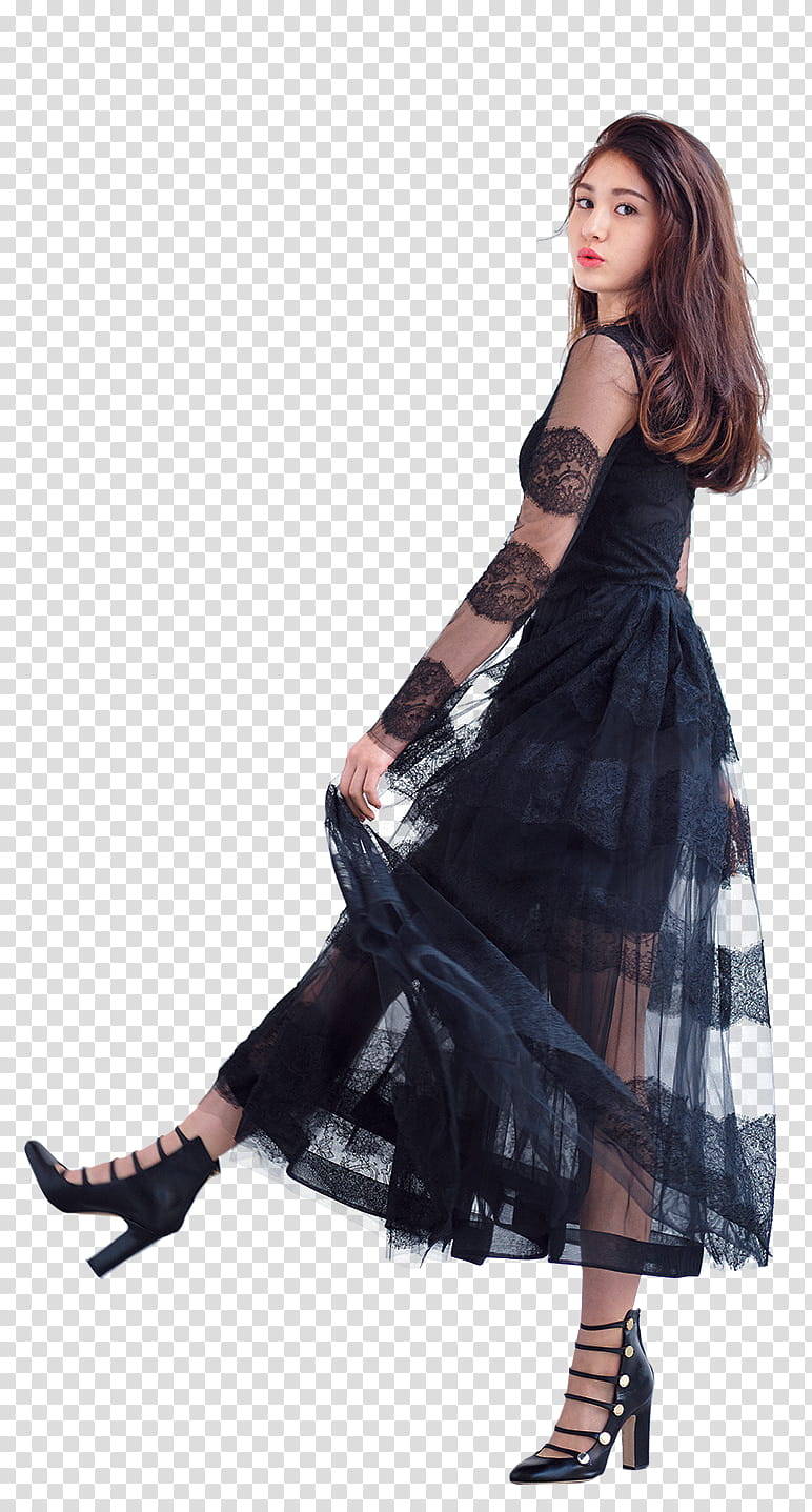 Somi, woman holding dress while walking transparent background PNG clipart