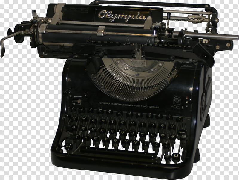 old german typewriter Olympia Mod , black typewriter transparent background PNG clipart
