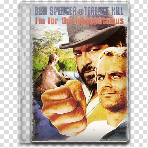 Movie Icon , I'm for the Hippopotamus, Bud Spencer & Terence Hill I'm for the Hippopotamus DVD case transparent background PNG clipart