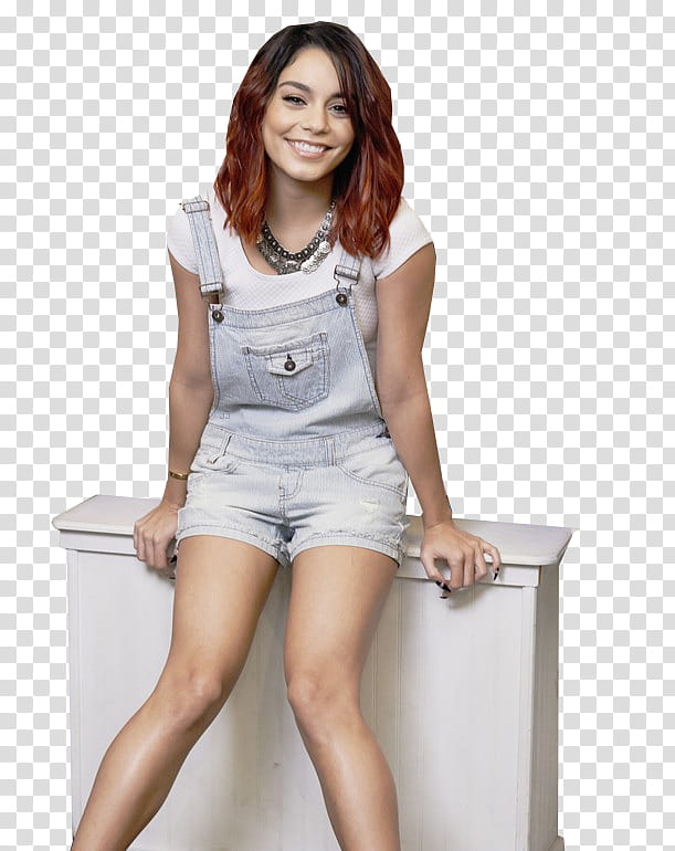 Vanessa Hudgens, women's white denim shorts transparent background PNG clipart