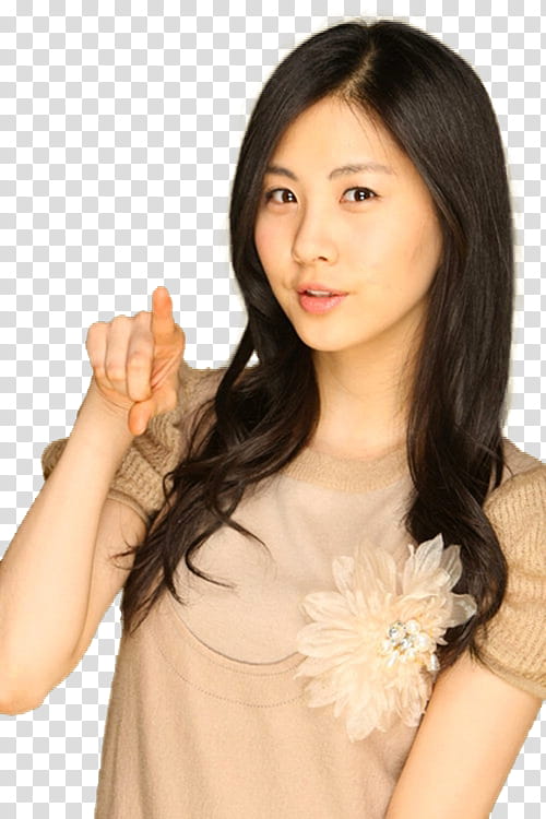 Seohyun SNSD, woman in pointing gesture transparent background PNG clipart