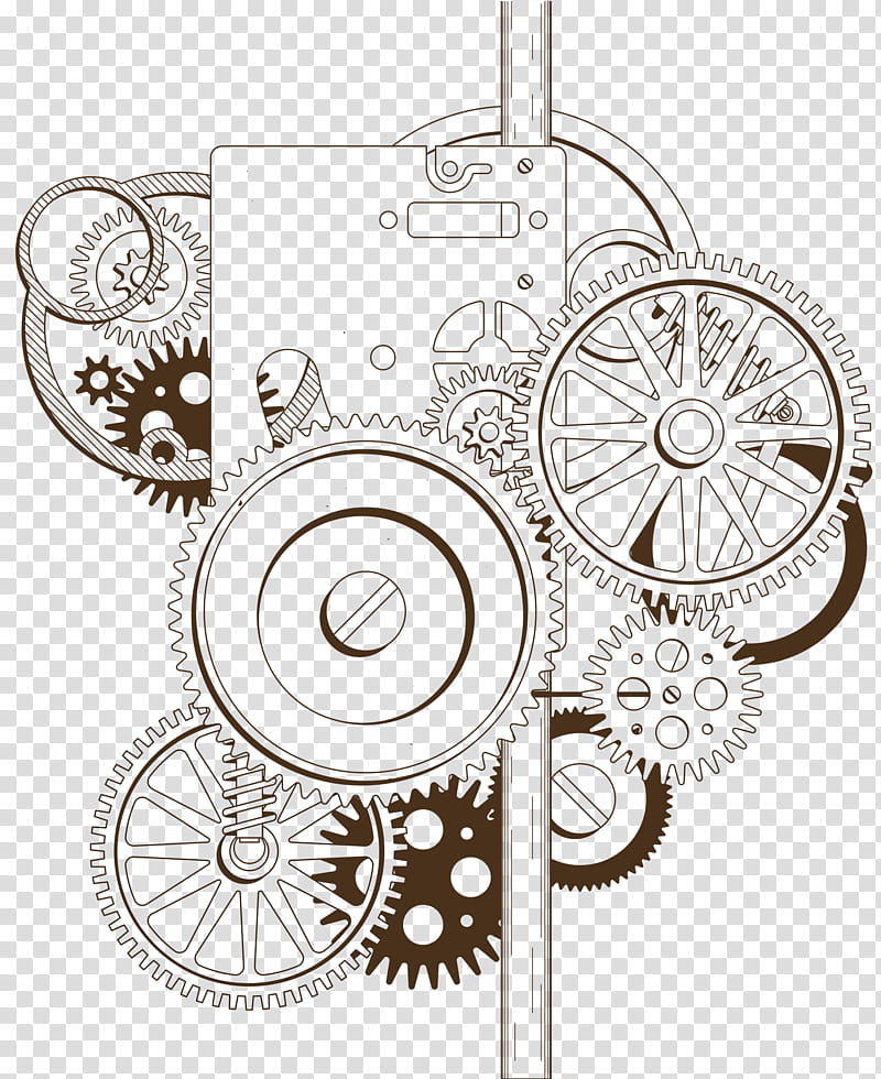 Circle, Gear, Machine, Drawing, Cartoon, Line Art transparent background PNG clipart