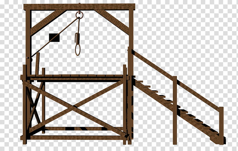 Gallows , vintage brown wooden execution structure transparent background PNG clipart