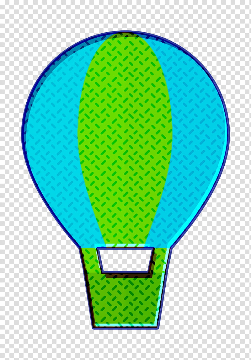 Hot air balloon icon Trip icon Vehicles and Transports icon, Green, Sports Equipment transparent background PNG clipart