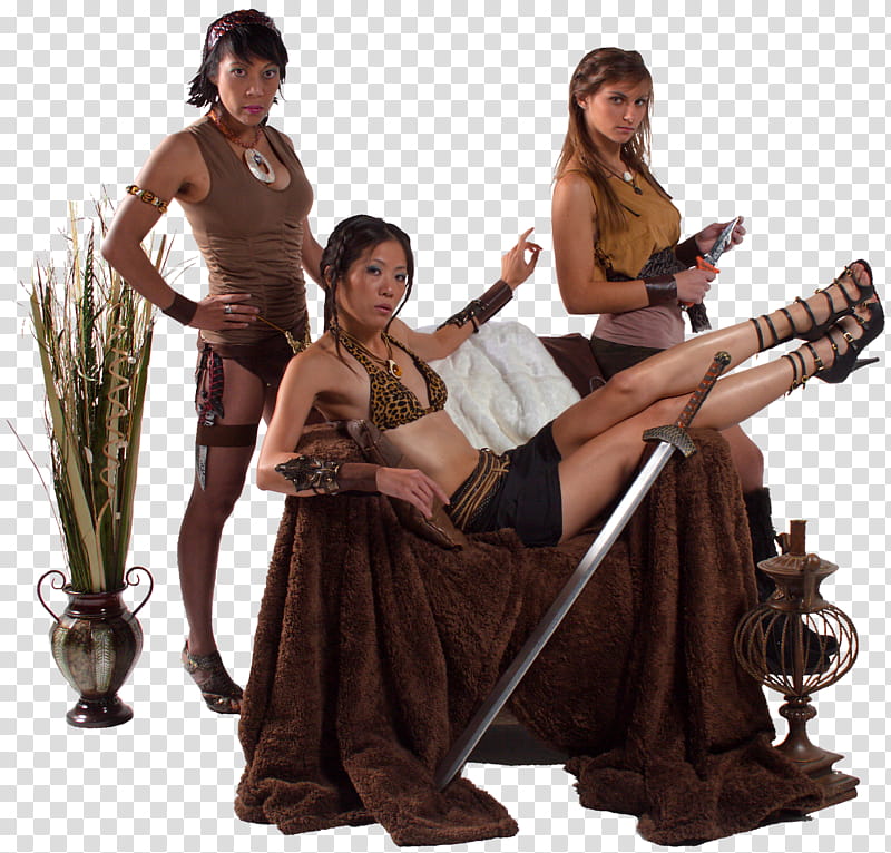 Barbarian Amazon Women, woman sitting on sofa chair transparent background PNG clipart