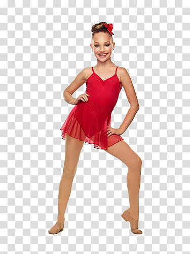 Maddie Ziegler, girl's red one-piece swimsuit transparent background PNG clipart