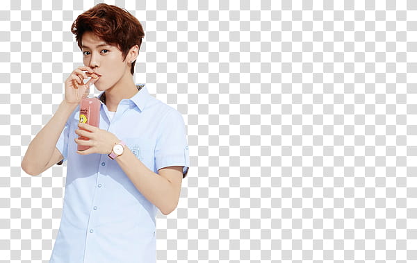 EXO Ivy Club, man in white shirt drinking from glass cup transparent background PNG clipart