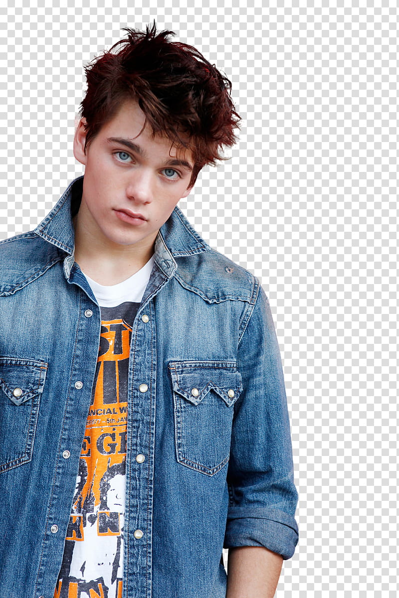 dylan sprayberry, man in blue denim jacket transparent background PNG clipart