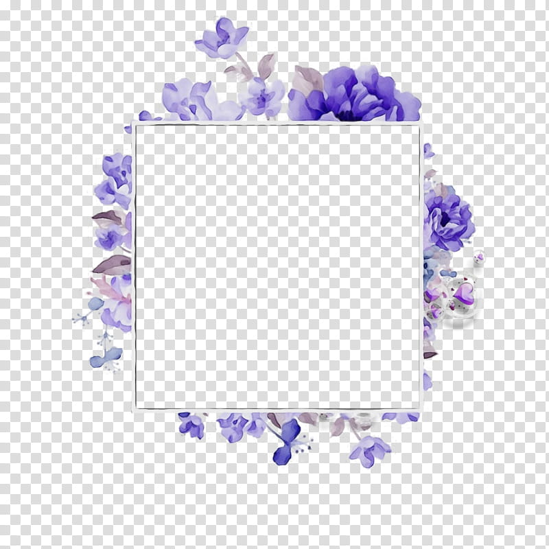 Floral Background Frame, Rectangle M, Floral Design, Petal, Cut Flowers, Frames, Violet, Purple transparent background PNG clipart