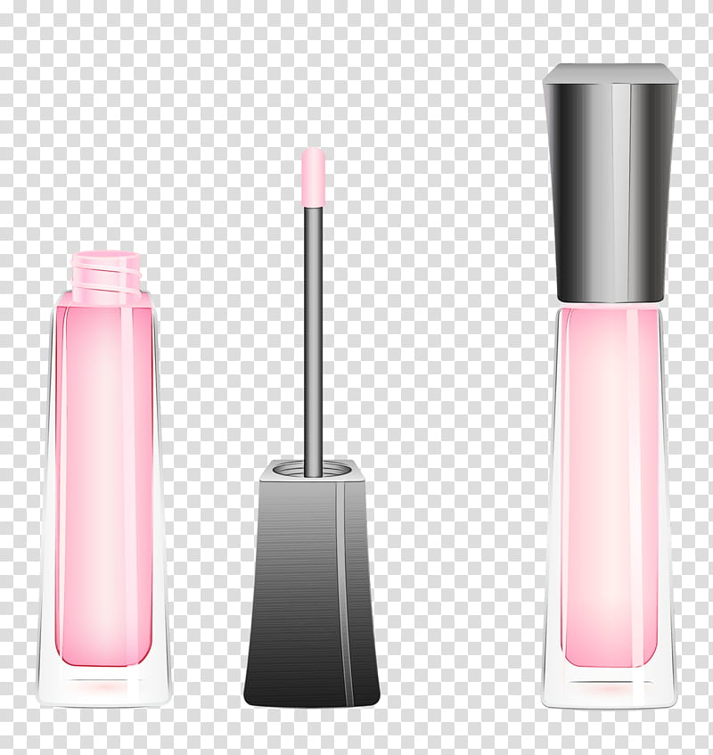 Plastic Bottle, Lip Gloss, Lipstick, Cosmetics, Rouge, Nail Polish, Lip Color, Pink transparent background PNG clipart