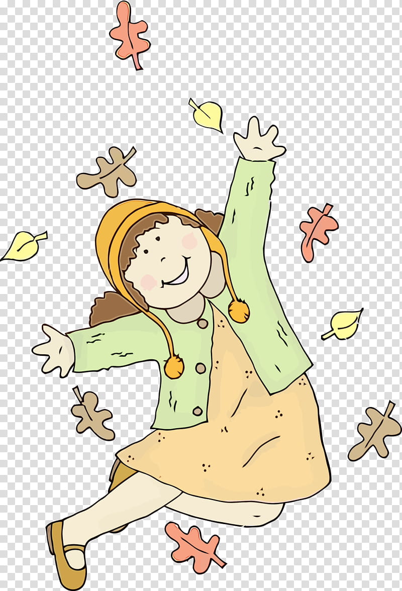 cartoon happy, Fall Leaf, Autumn Leaf, Leaves, Watercolor, Paint, Wet Ink, Cartoon transparent background PNG clipart