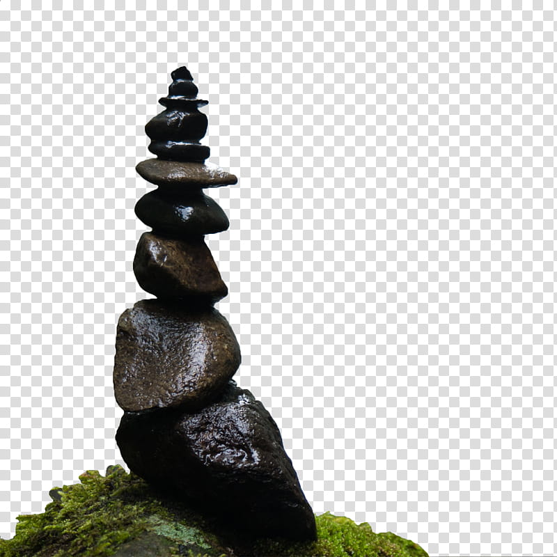 , cairn on green surface transparent background PNG clipart