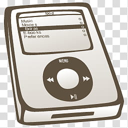 KOMIK Iconset , iPod on, gray iPod illustration transparent background PNG clipart