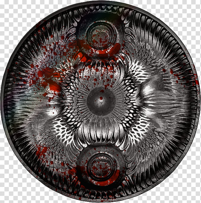 Art forms in Nature Detail , round gray and red decorative plate transparent background PNG clipart