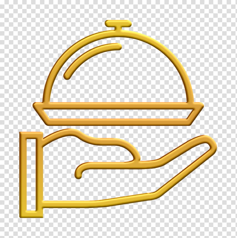 Meal icon Hotel services icon, Yellow, Line transparent background PNG clipart