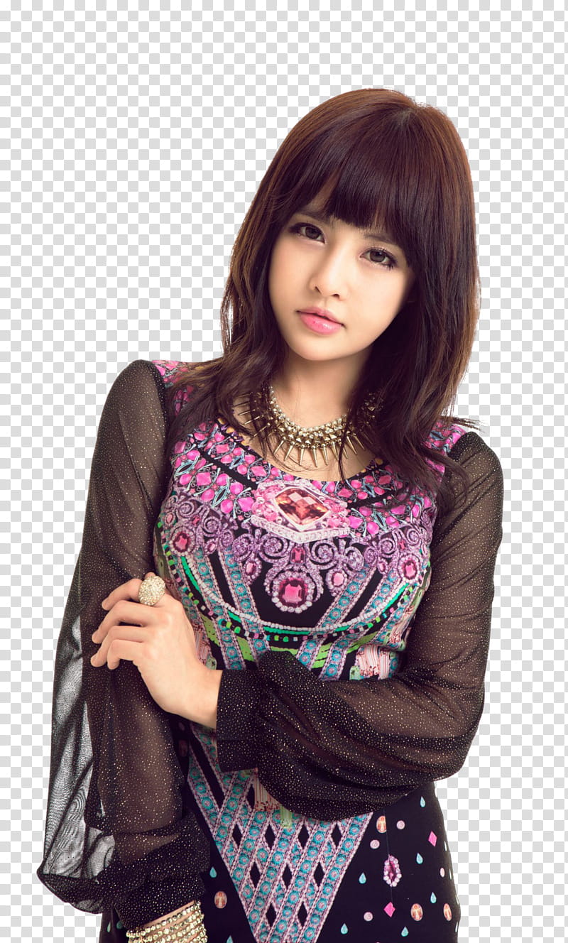 Boram T ara render, standing woman wearing multicolored long-sleeved dress transparent background PNG clipart