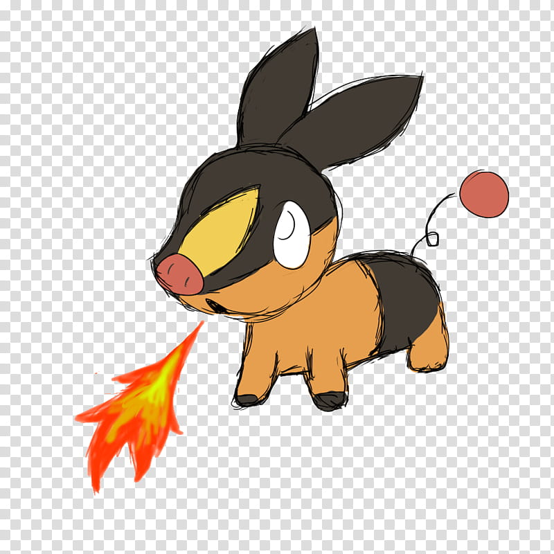 TEPIG IS FOOD  , orange and black Pokemon character transparent background PNG clipart