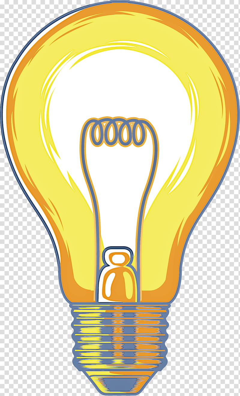 Light bulb, Yellow, Incandescent Light Bulb, Compact Fluorescent Lamp transparent background PNG clipart