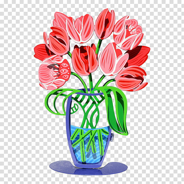 Pink Flower, Floral Design, Tulip, Flower Bouquet, Vase, Cut Flowers, Sculpture, Ornament transparent background PNG clipart