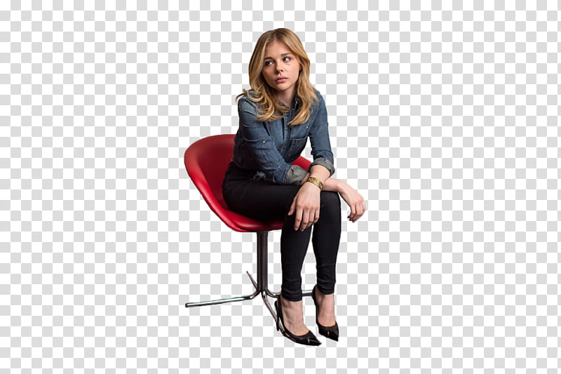 Chloe Moretz, Chloe Grace Moretz sitting while looking sideways transparent background PNG clipart