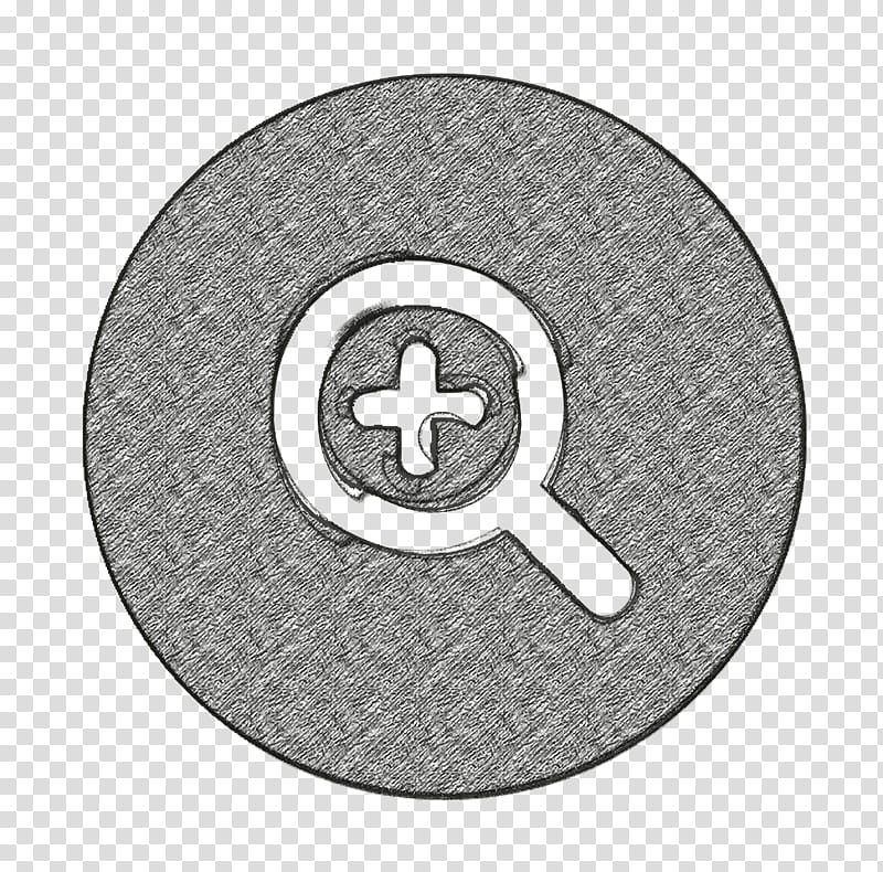 Interface icon Zoom in icon multimedia icon, Magnifying Glass Icon, Circle, Silver, Symbol, Cross, Metal transparent background PNG clipart