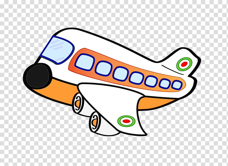 cartoon air travel airplane vehicle, Watercolor, Paint, Wet Ink, Cartoon, Sticker transparent background PNG clipart