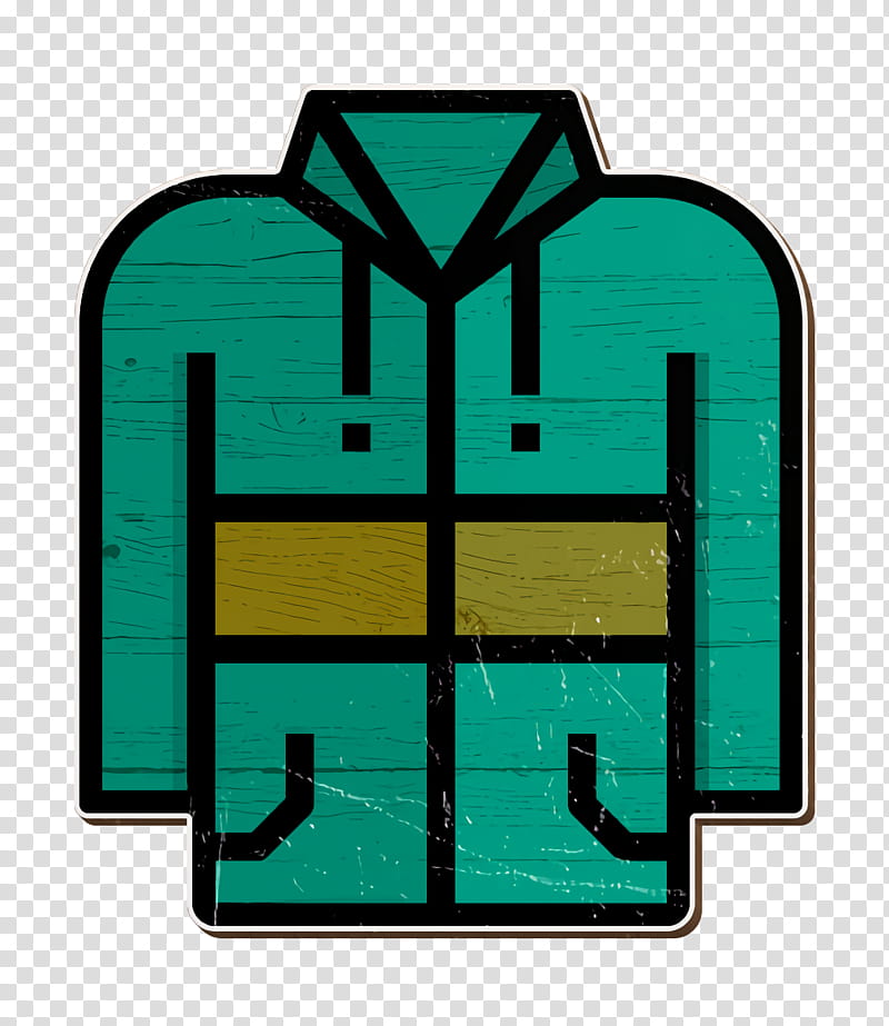 Hoodie icon Sweatshirt icon Clothes icon, Green, Turquoise, Teal, Line, Rectangle transparent background PNG clipart