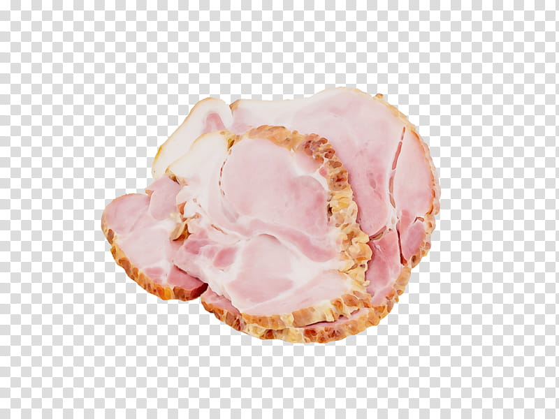 animal fat food pink cuisine dish, Watercolor, Paint, Wet Ink, Ingredient, Gammon, Kassler, Turkey Ham transparent background PNG clipart