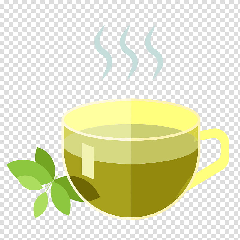 Green Tea, Cup, Coffee Cup, English Breakfast Tea, Drink, Teacup, Tea Bag, Yellow transparent background PNG clipart