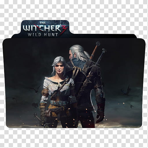 The Witcher  Wild Hunt Icon Folder , Geralt and Ciri transparent background PNG clipart