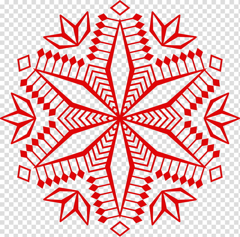 red line art symmetry line pattern, Snowflake, Winter
, Christmas , Watercolor, Paint, Wet Ink transparent background PNG clipart