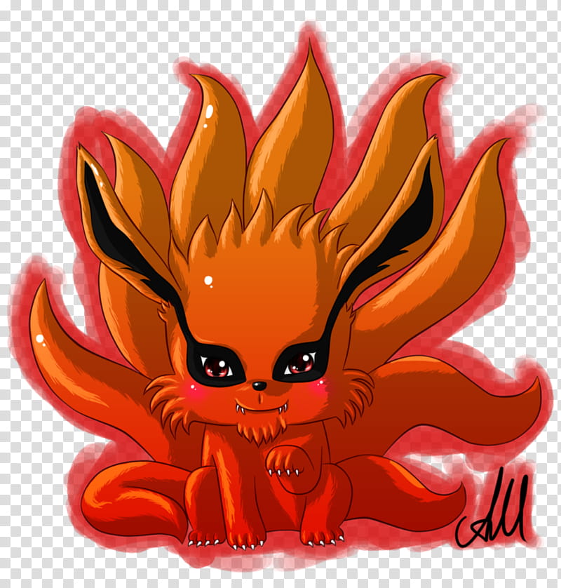 Chibi Kyuubi, illustration of Naruto fox transparent background PNG clipart