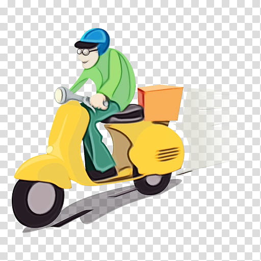 Pizza, Watercolor, Paint, Wet Ink, Motorcycle, Bicycle, Delivery, Scooter transparent background PNG clipart