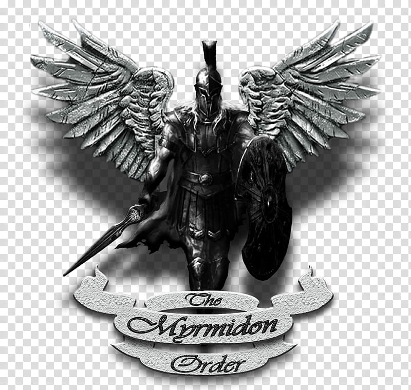 Warriors Logo, Warriors Legends Of Troy, Achilles, Black White M, Statue, Figurine, Wing, Emblem transparent background PNG clipart