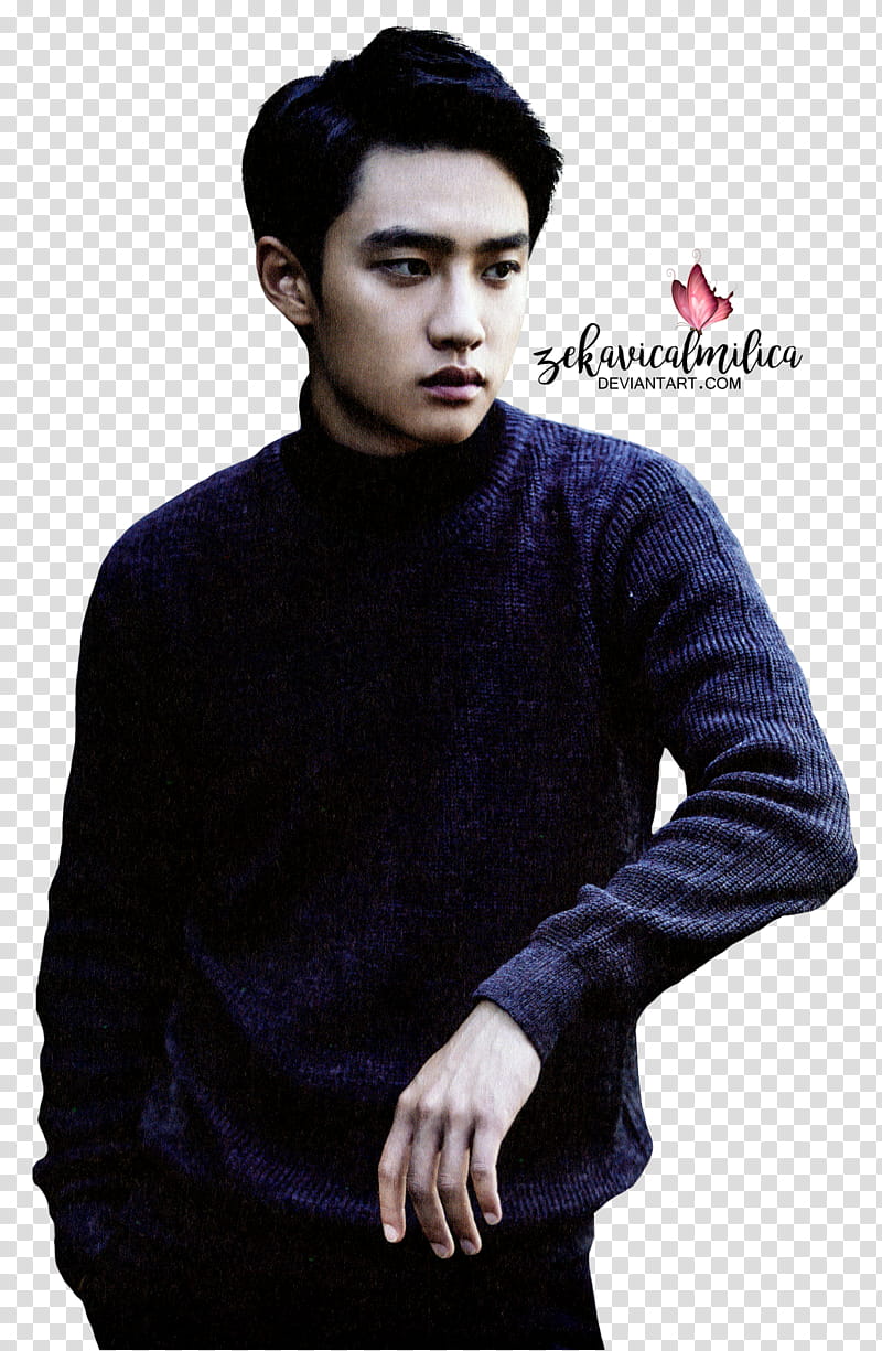 EXO D O  Season Greetings, men's black sweatshirt transparent background PNG clipart