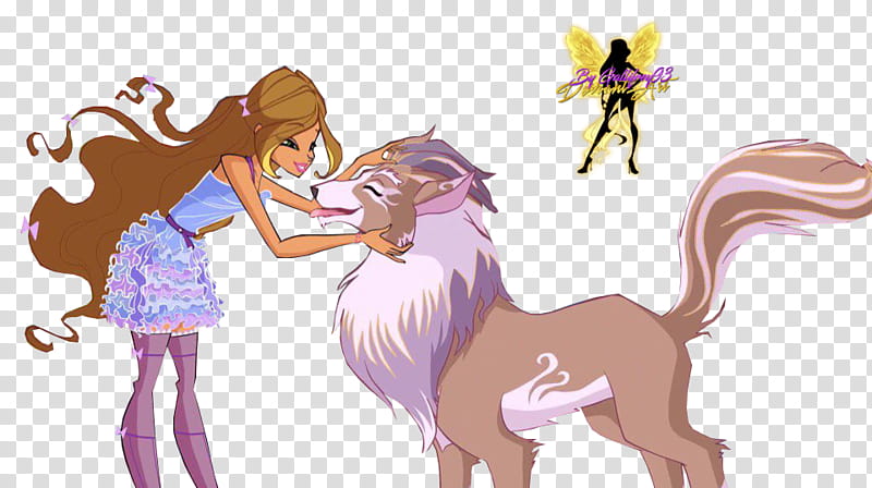 Winx Club Flora and Amarok transparent background PNG clipart