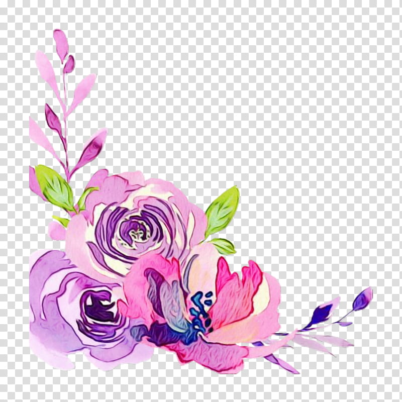 Purple Watercolor Flower, Watercolor Painting, Floral Design, Rose, Pink, Cut Flowers, Plant, Violet transparent background PNG clipart