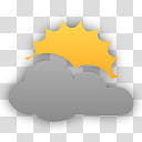 plain weather icons, , sun and cumulus cloud animated illustration transparent background PNG clipart